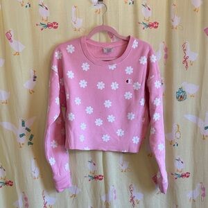 Champion Pink Floral Cropped Sweatshirt